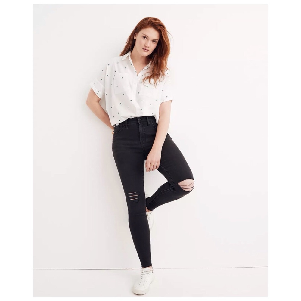 Madewell 9” Mid-Rise Skinny, Black Sea Wash, 30 TL